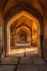 Golden Dawn's Embrace: An Ancient Archway, Time's Eternal Sentinel, Framing Stories Untold