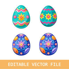 easter egg vector silhouette icon set
