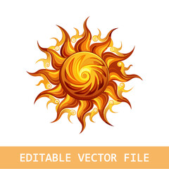 sun abstract sunshine silhouette icon. Isolated and flat illustration.