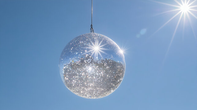 shaning  deffrent balls  isolated on the sky blew color background