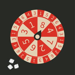 Classic dart board target and darts arrow. Board game color spinner. Colorful wheel of fortune. vector. spinning wheel.
