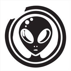 A playful alien icon with a modern and minimalistic design, featuring a unique extraterrestrial face. Perfect for sci-fi themes, gaming, technology projects, and creative branding.