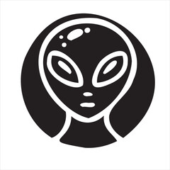 A playful alien icon with a modern and minimalistic design, featuring a unique extraterrestrial face. Perfect for sci-fi themes, gaming, technology projects, and creative branding.
