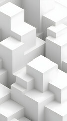 White 3D Cube Abstract Background Illustration