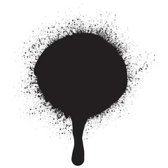 Abstract grungy graffiti black spray paint brush.