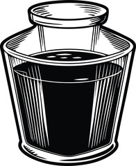 transparent flask with violet liquid vector art illustration