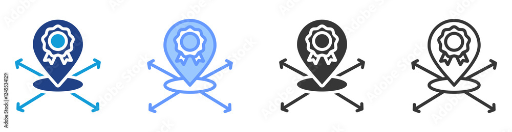 Poster brand positioning icon set multiple style collection