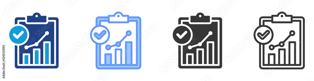 Poster Performance metric icon set multiple style collection