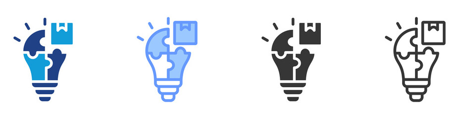 Product market fit icon set multiple style collection