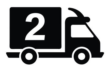 silhouette vector
illustration of A 2-Day Shipping icon on white background