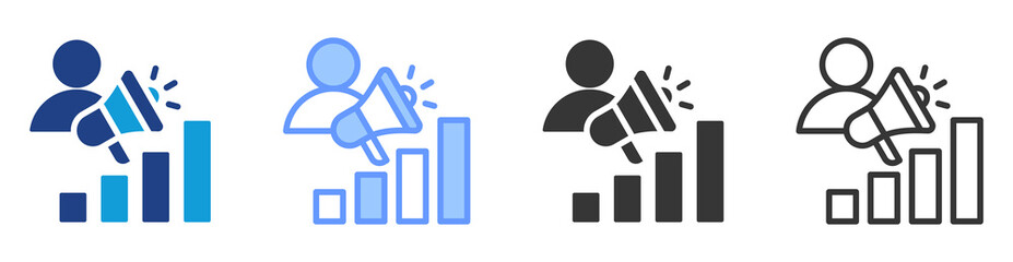 Sales optimization icon set multiple style collection