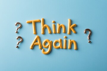 Vibrant Spring Reflection Bold Yellow Typography on Blue - Everything You Think Is Wrong Day and April Fools Marketing for Social Media Engagement