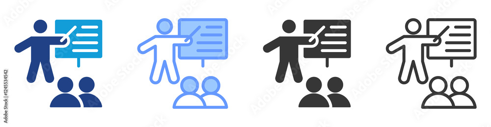 Poster Mentorship program icon set multiple style collection