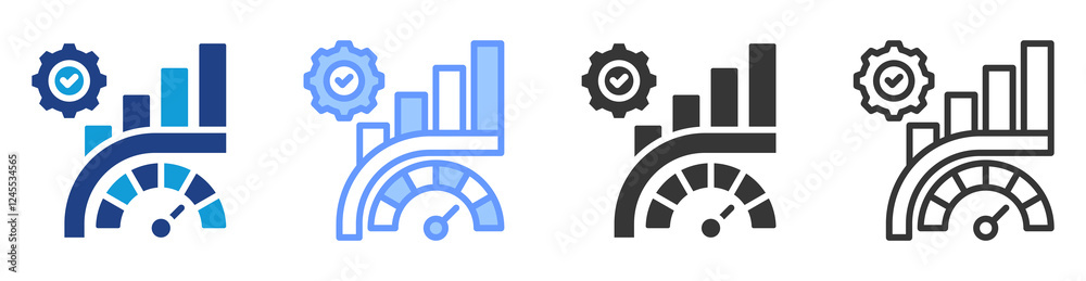 Poster high performance culture icon set multiple style collection