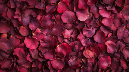 Fototapeta premium Freshly Picked Red Roses Forming a Neat Pattern on a Surface