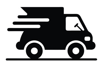 silhouette vector
illustration of A Delivery App icon on white background