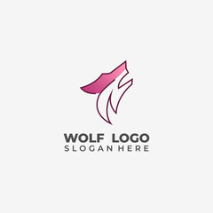 Modern Thin Line Wolf Logo Vector Howling
