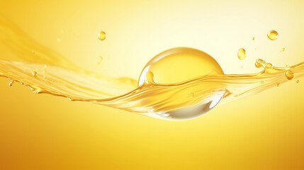 "スプラッシュな黄色の水滴のクローズアップ."