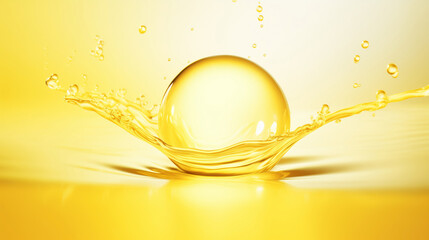 "スプラッシュな黄色の水滴のクローズアップ."