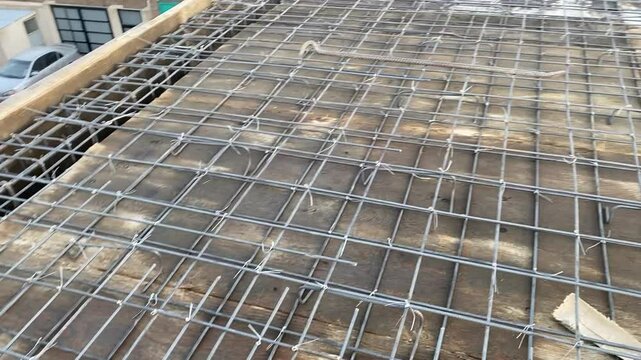 Reinforced Concrete Roof Structure - Steel Bar Installation