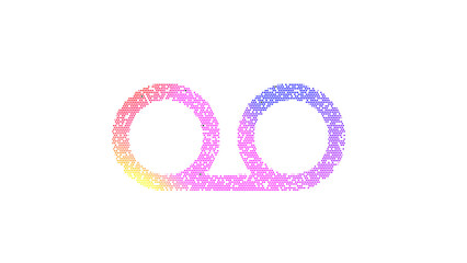 Icon voicemail is made up of LED square shapes. There are bright diodes and there are black dead diodes