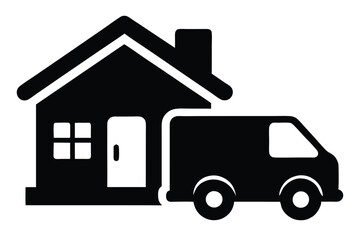 silhouette vector
illustration of A Home Delivery icon on white background
