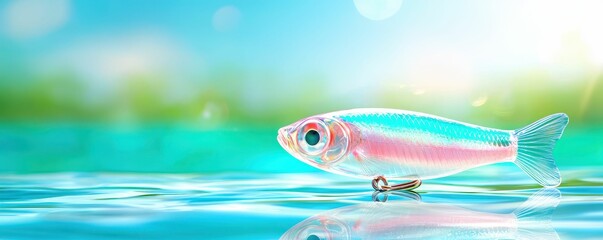 Naklejka premium A vibrant fish swimming in clear water.