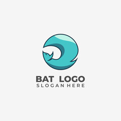 Bat Logo Made From Circles With Elegant Modern Design