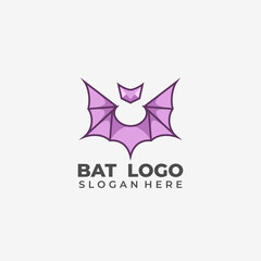 Unique Artistic Flying Pink Bat Logo Modern Style