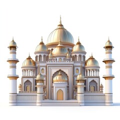 Fototapeta premium Kingdom of India 3D city landscape on white background