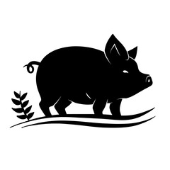 Pig Silhouette - Vector Illustration