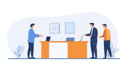 Employer, boss hiring candidate after successful job interview. Happy customer and lawyer, finishing consultation, meeting, shaking hands. Happy business men giving handshakes after negotiations