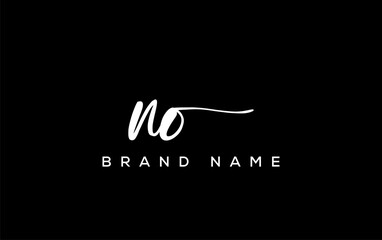NO letter beauty handwriting vector logo.
