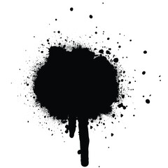 Abstract grungy graffiti black spray paint brush. © TWINS DESIGN STUDIO