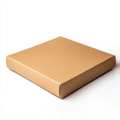 Cardboard shipping box with realistic textures floating on white background