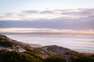 unspoiled beach on the west coast of South Africa at sunset