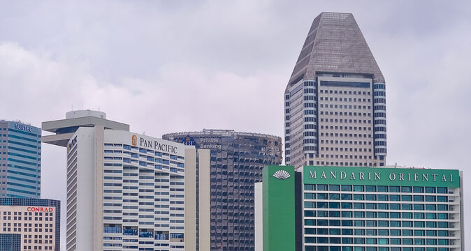 Singapore - January 20, 2024: The Mandarin Oriental, Singapore hotel at Singapore on January