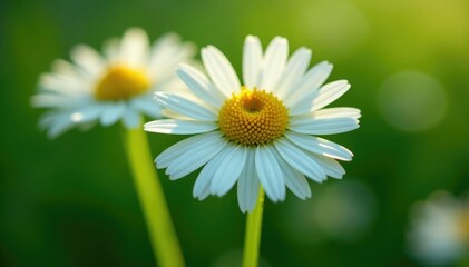 Delicate daisy blowball plant flowers closeup, green, blowball
