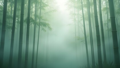 Naklejka premium Tranquil Bamboo Forest Mist Abstract Background