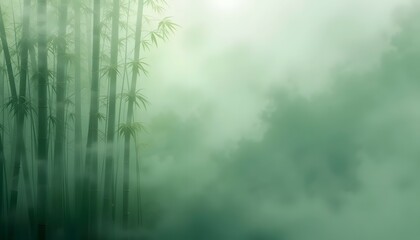 Naklejka premium Tranquil Bamboo Forest Mist Abstract Background