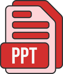 PPT File Format Icon Lineal Color