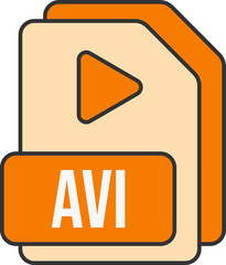 AVI File Format Icon Lineal Color