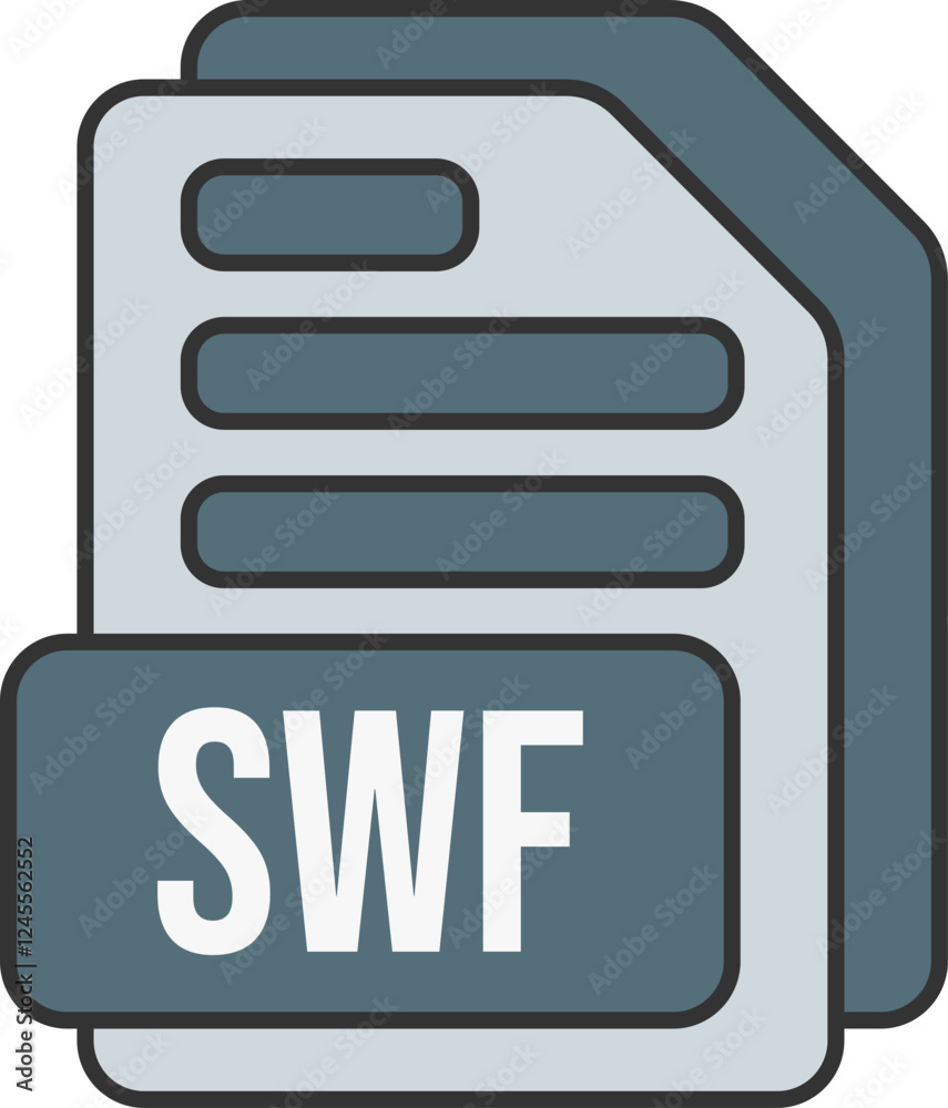 Fototapete SWF File Format Icon Lineal Color