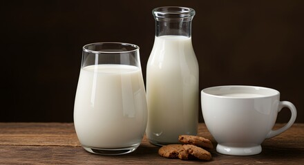 glass of milk jug