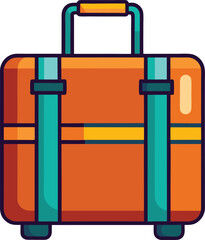 Cute Summer icon On A Trasparent Base - Suitcase