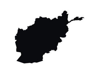 Afghanistan Map vector icon. Map of Afghanistan Black Silhouette.