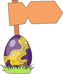 Easter Egg Hunt Sign Illustration