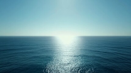 Obraz premium calm sea surface patterns, infinite blue expanse, delicate water movements, peaceful oceanic mood, subtle wave textures, minimal horizon composition, dreamy marine atmosphere