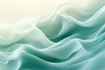 Fototapeta premium Abstract Teal Fabric Waves Flowing Softly