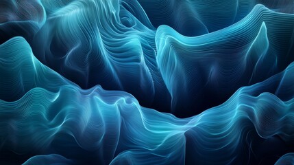 Obraz premium maritime wave abstract, fluid gradient pattern, seamless aqua design, gentle blue transitions, minimal geometric waves, clean vector curves, modern oceanic style, peaceful flowing composition